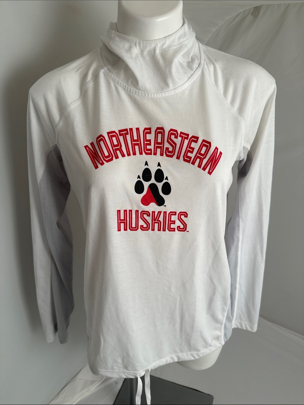 Under Armour Northeastern University Huskies white red logo funnel neck t-shirt